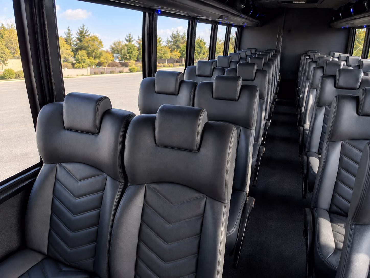 huntington beach 18 passenger minibus interior