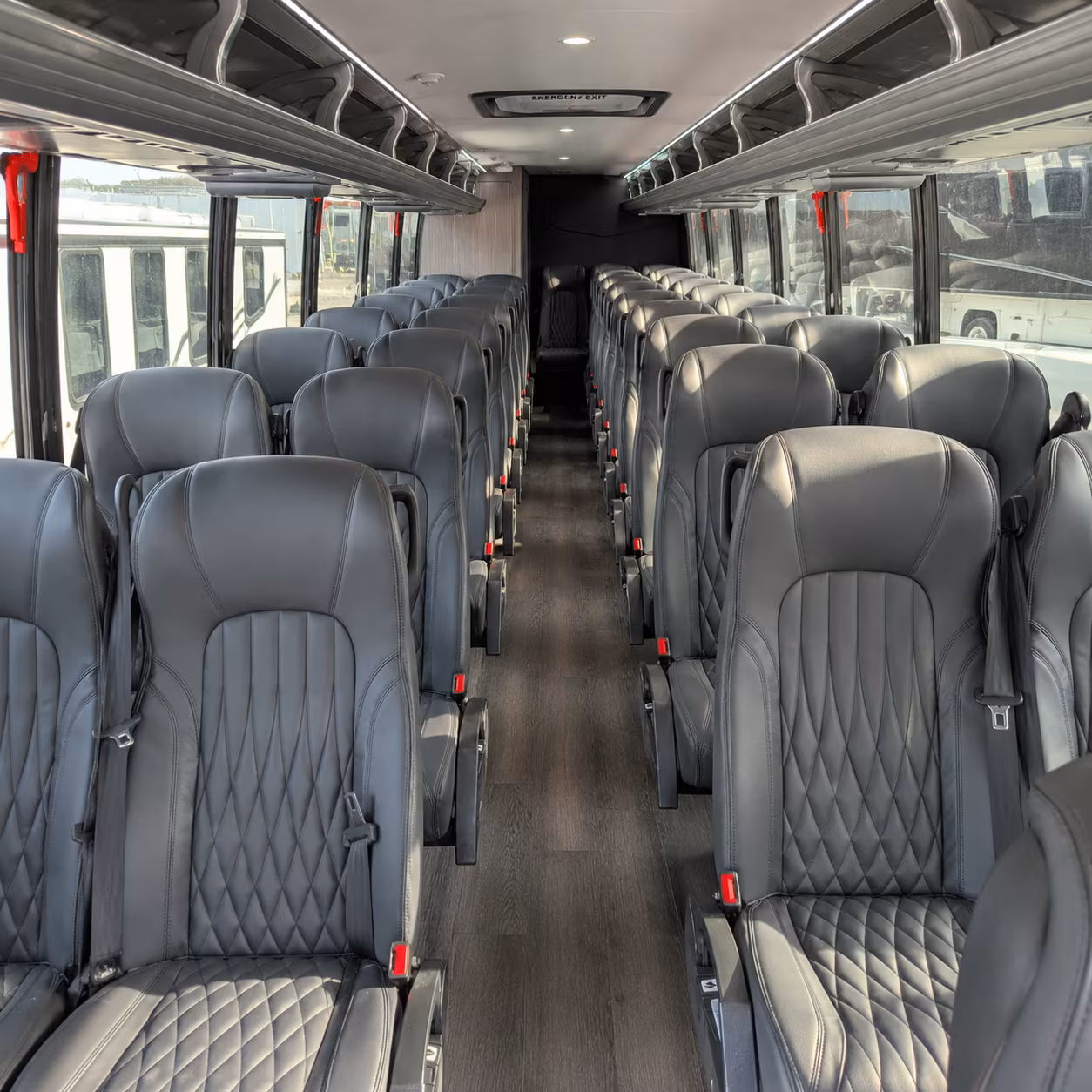 huntington beach 25 passenger minibus inside