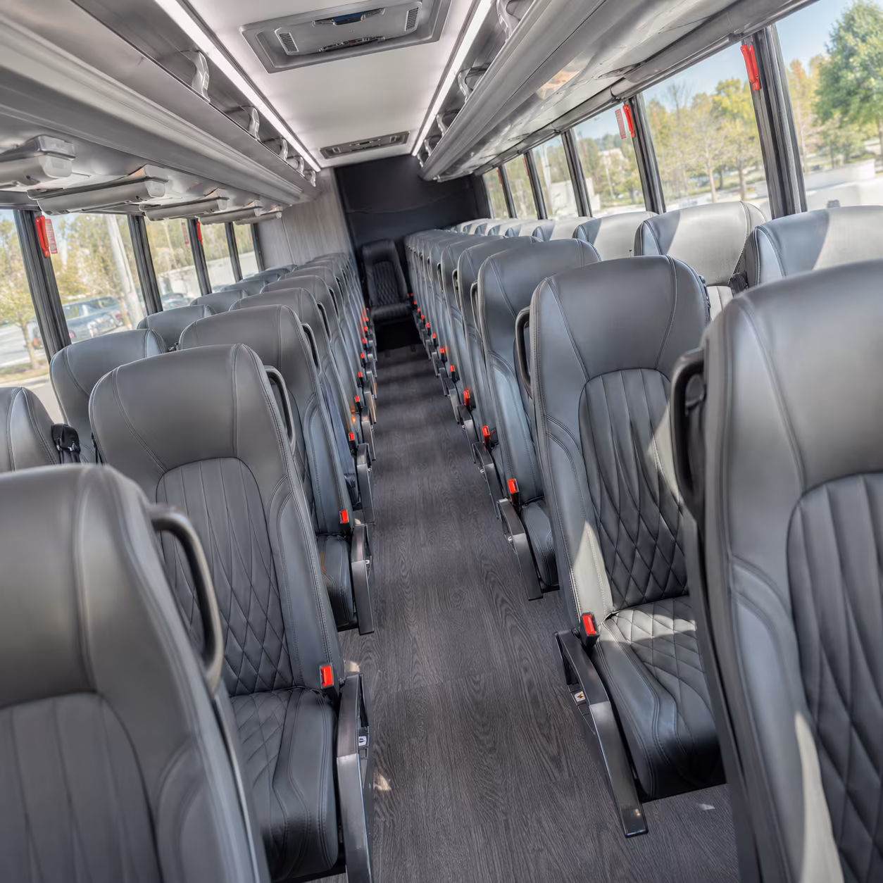 huntington beach 25 passenger minibus interior