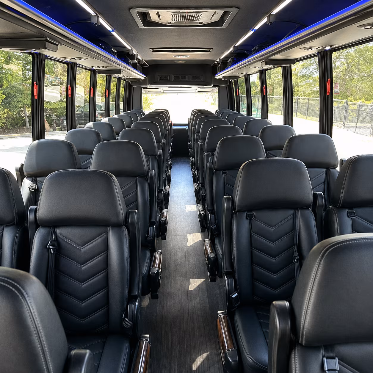 huntington beach 35 passenger minibus inside