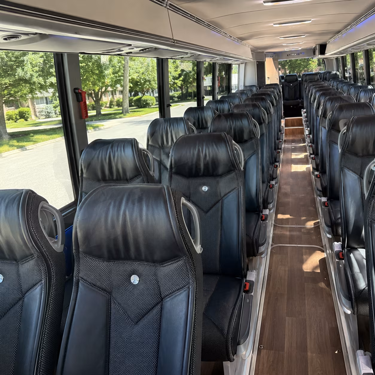 huntington beach 40 passenger charter bus inside