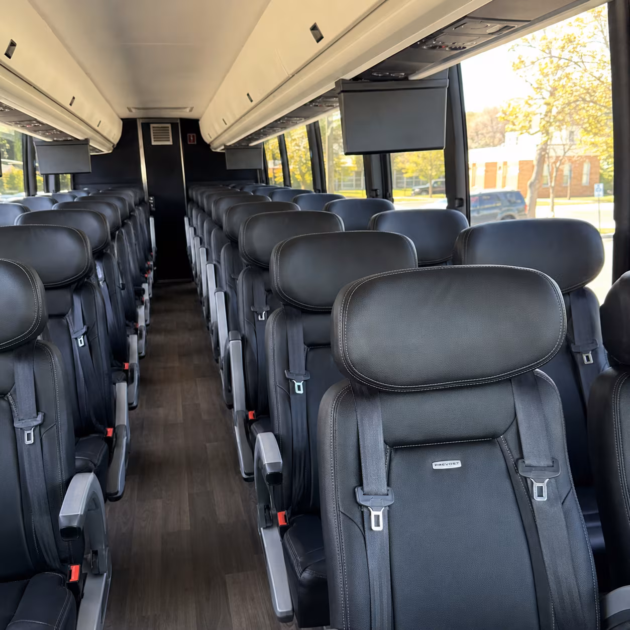 huntington beach 45 passenger charter bus inside