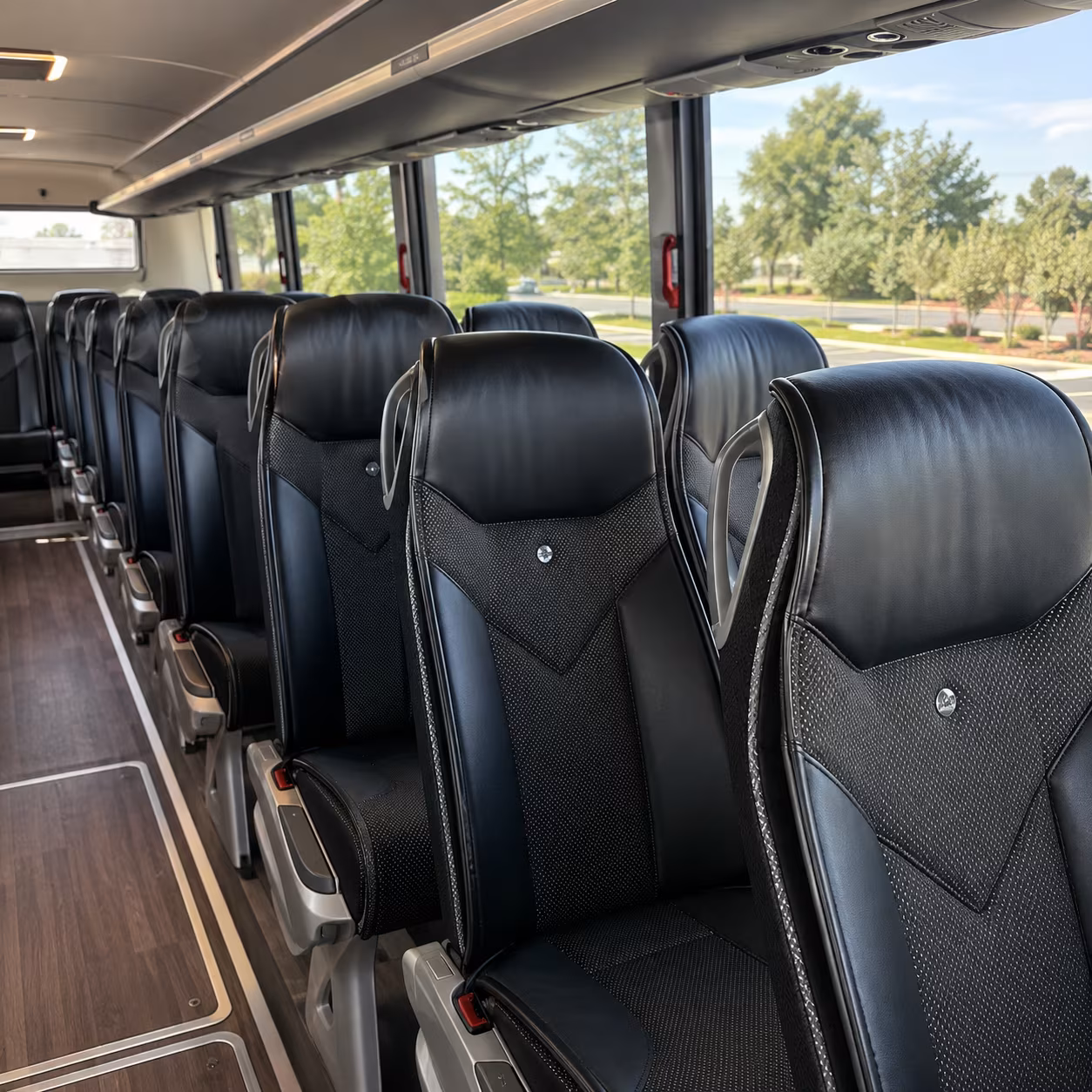 huntington beach 45 passenger charter bus interior