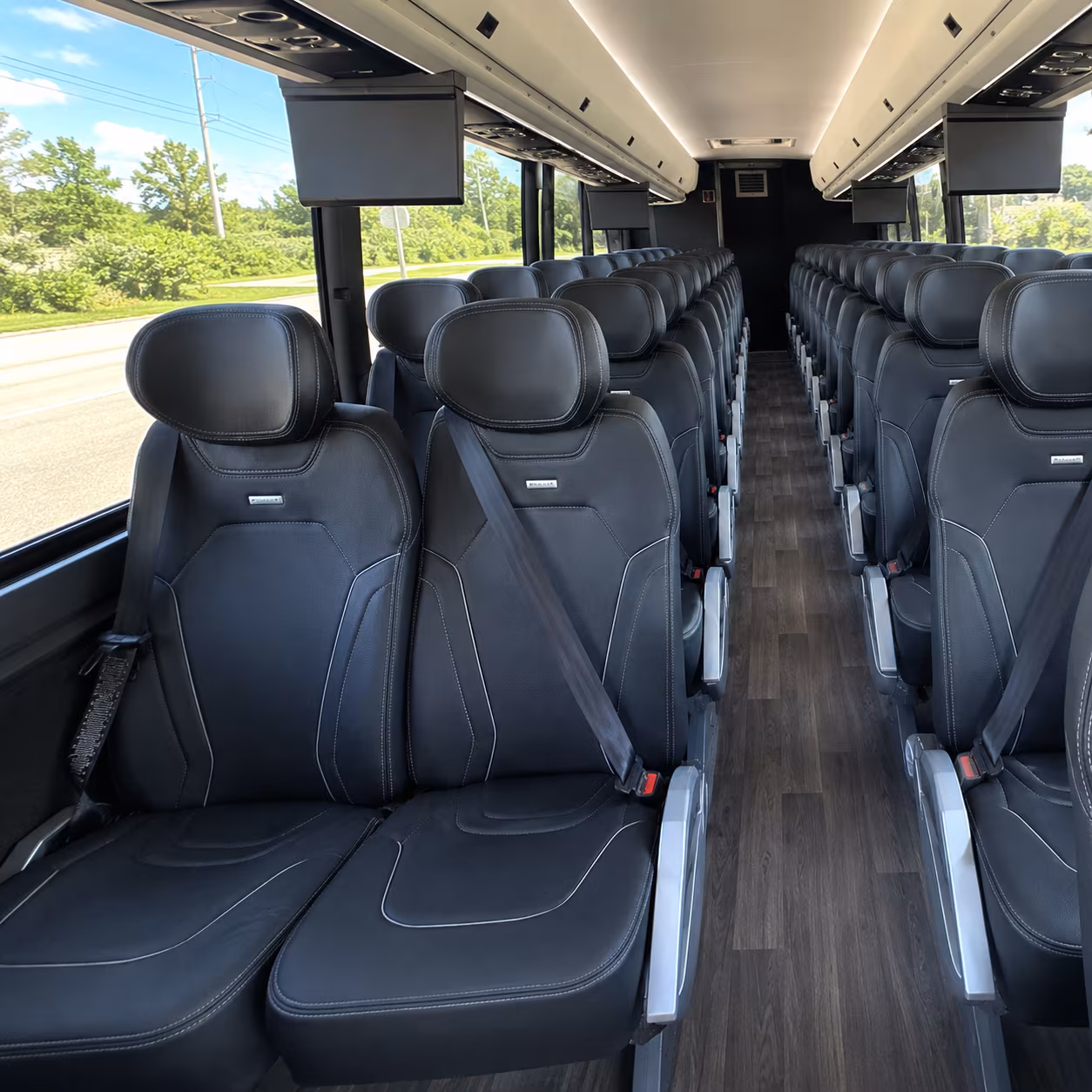 huntington beach 47 passenger charter bus inside