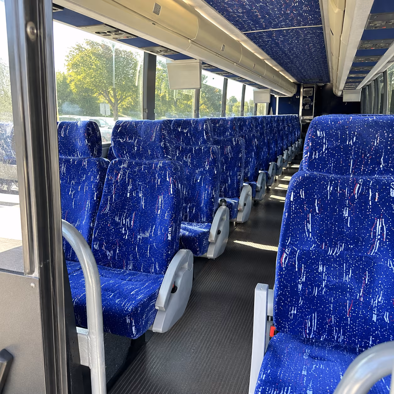 huntington beach 50 passenger charter bus inside